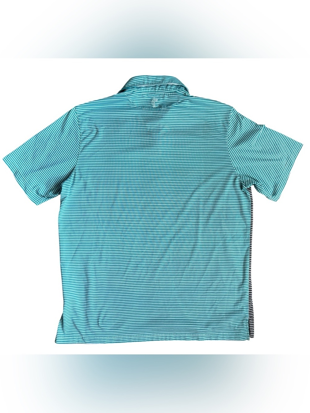 Ashworth Men’s Aqua & Navy Striped Golf Polo Shirt, L - Picture 5 of 8
